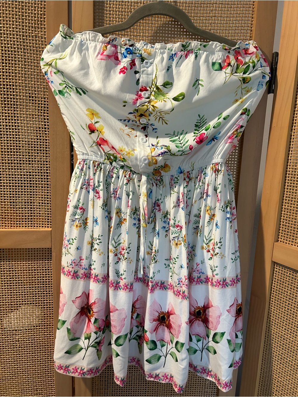 CUPSHE Women's‎ Mini Dress Strapless Ruffled Sleeveless Floral SMALL NWT - Picture 2 of 11